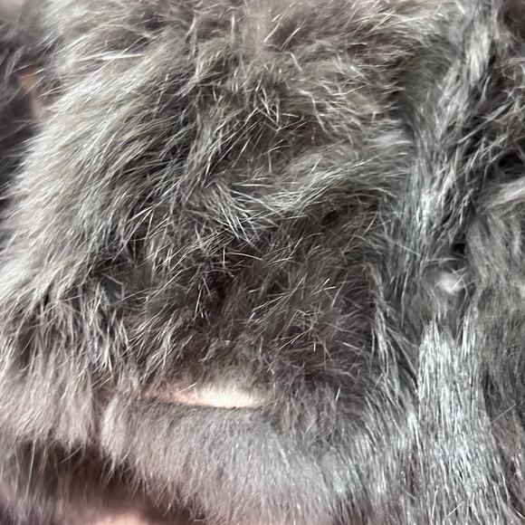 Metric Knits Genuine Rabbit Fur Vest Women Large Gray Full Zip Lined Used - Picture 7 of 9